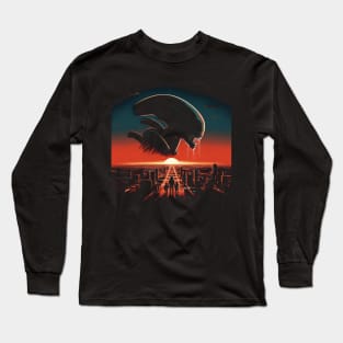 Extraterrestrial Sunset: A Nostalgic Ode to Ridley's Alien Long Sleeve T-Shirt